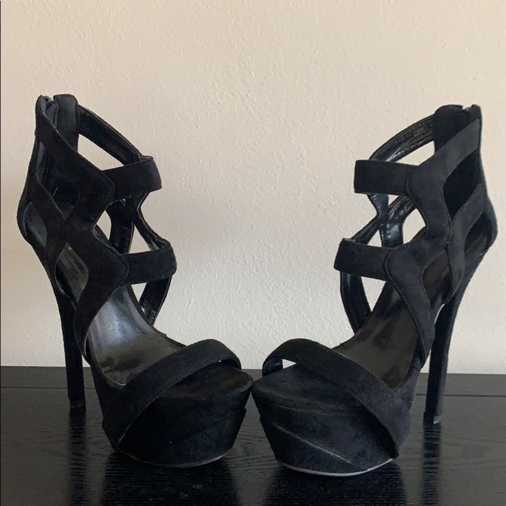 Black platform heels